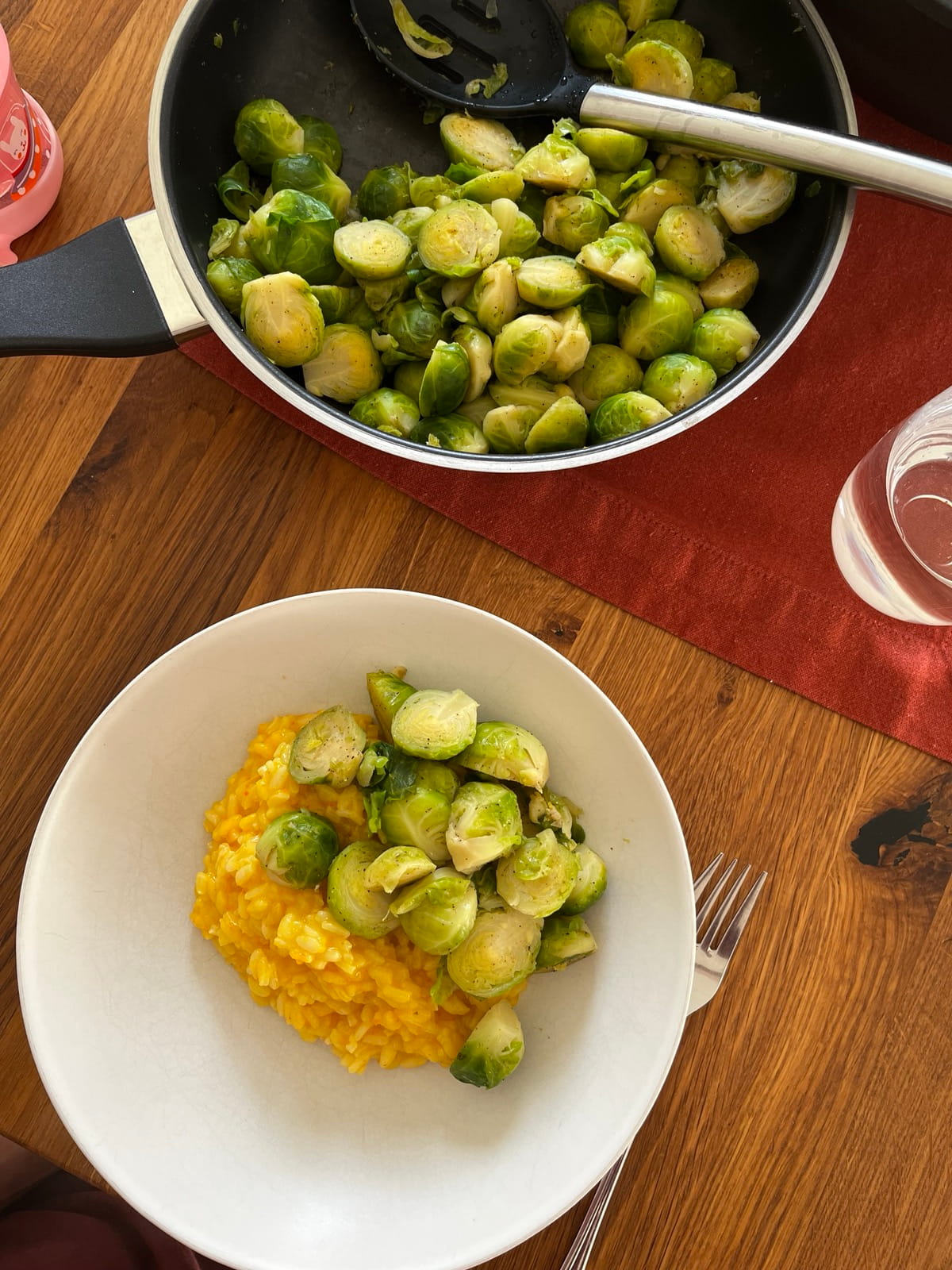 Kürbis-Risotto mit Rosenkohl